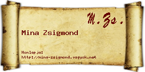 Mina Zsigmond névjegykártya